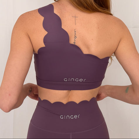 Ginger One Shoulder Sports Bra Lilly Purple